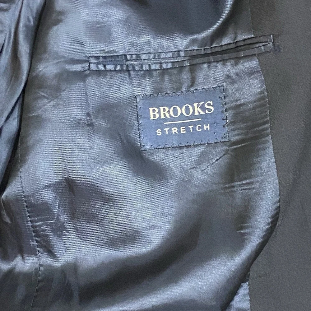Brooks Brothers Stretch Blazer Men's 44R Wool Navy Preppy Classic Career READ